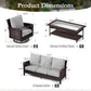 Sophia & William 4 Pieces Patio Furniture Set with Swivel Chairs 5-Seat Wicker Outdoor Conversation Set with Thickened Cushions