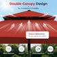 Alpha Joy 12x9ft Outdoor Patio Umbrella Large Rectangle Offset Cantilever Double Umbrella with 360¡ãRotation, Brick Red