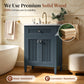 Sophia & William 24inch Bathroom Vanity with 5inch Deep Sink Freestanding Wood Bathroom Cabinet Vanity with 2 Doors & 3-Level Adjustable Shelf, Charcoal Blue