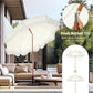 Alpha Joy 7FT Outdoor Parasol Beach Umbrella Fiberglass Ribs Umbrella with Tassel, Ivory