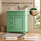 Sophia & William 30inch Bathroom Vanity with 5inch Deep Sink Freestanding Wood Bathroom Cabinet Vanity with 1 Door & 2 Drawers, Sage Green