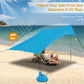 Sophia & William 7.6'x7.2' Sunshade Beach Tent UPF 50+ Sun Shelter Portable Canopy Beach Tent for 3-4 Person, Blue