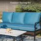 Sophia & William 7 Seat Patio Conversation Set,Outdoor Furniture Set with Rocking Chairs & Loveseat, Pacific Blue
