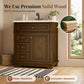 Sophia & William 30inch Bathroom Vanity with 5inch Deep Sink Freestanding Wood Bathroom Cabinet Vanity with 1 Door & 2 Drawers, Walnut