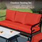 Sophia & William 5 Seat Patio Conversation Set,Outdoor Furniture Set with Rocking Chairs, Red