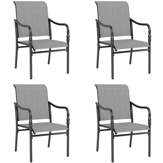 Sophia & William Patio Dining Chairs Outdoor Textilene Chairs Set of 4, Gray