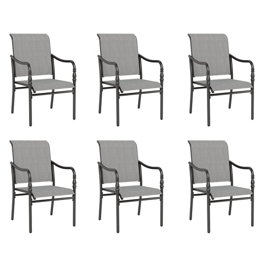 Sophia & William Patio Dining Chairs Outdoor Textilene Chairs Set of 6, Gray