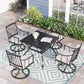 Sophia & William 5-Piece Metal Outdoor Dining Set Patio Swivel Chairs and Square Table Furniture Set with Beighe Cushions