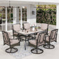 Sophia&William 7 Pieces Outdoor Patio Dining Set Swivel Chairs and Table Set for 6
