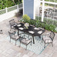 Sophia & William 7-Piece Patio Outdoor Dining Set with 84  Extendable Table & 6 Chairs with Beige Cushions