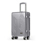 Alpha Joy Hard-shell ABS+PC Rolling Luggage 20" Carry-on Luggage with USB Port, Silver