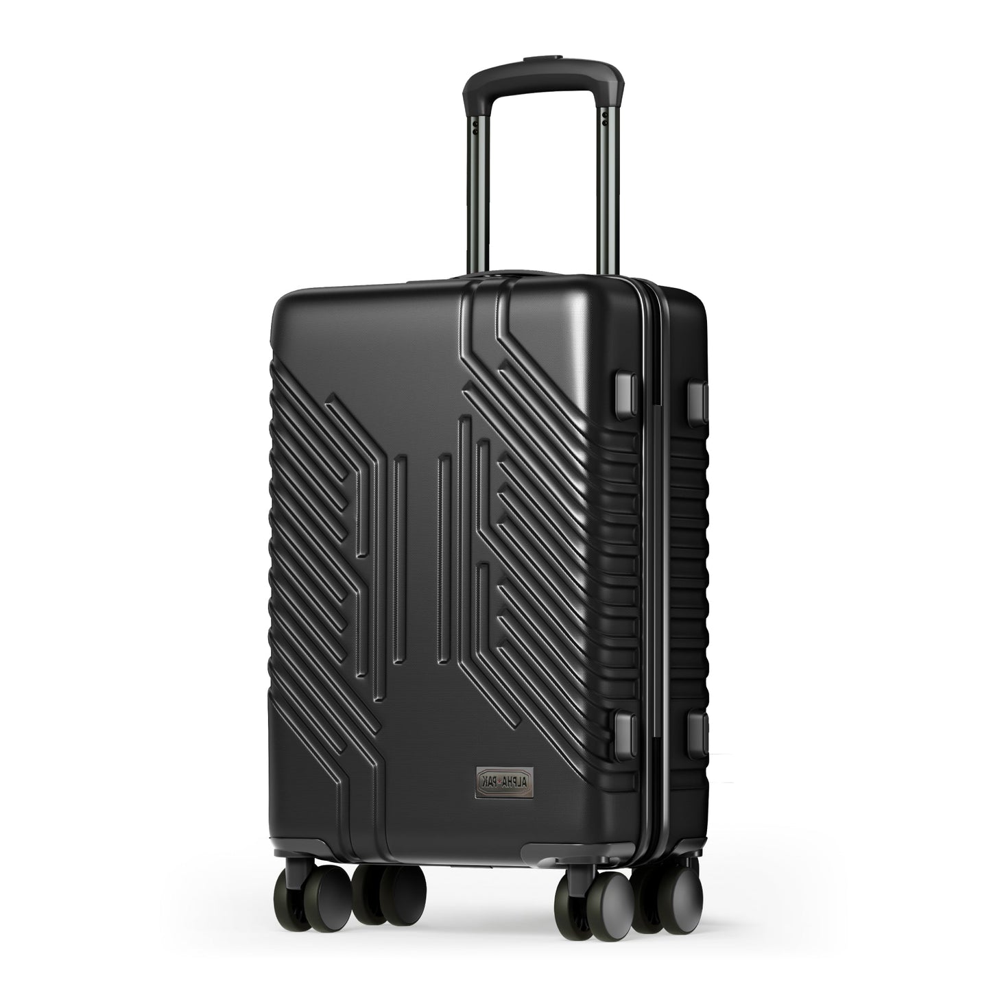 Alpha Joy Hard-shell ABS+PC Rolling Luggage 20" Carry-on Luggage with USB Port, Black