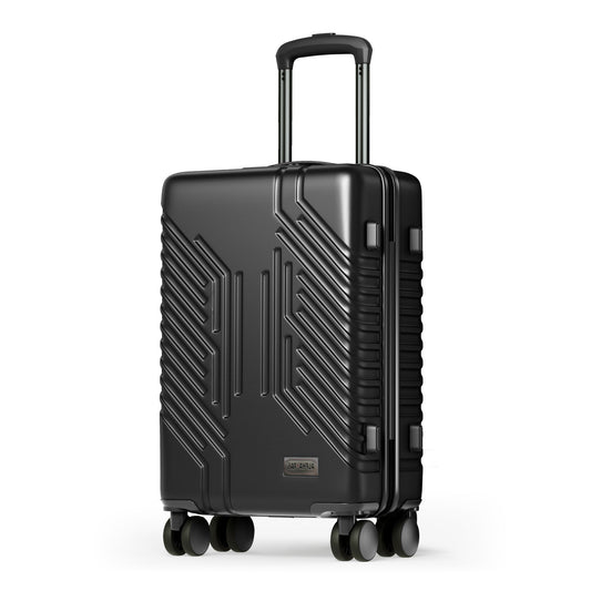 Alpha Joy Hard-shell ABS+PC Rolling Luggage 20" Carry-on Luggage with USB Port, Black
