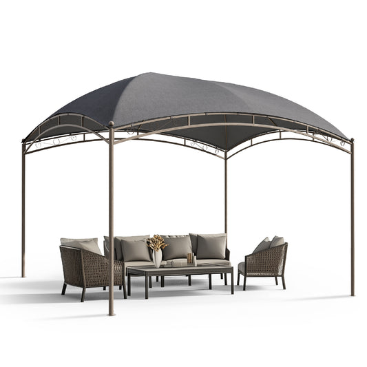 Alpha Joy 10'x13' Outdoor Gazebo Galvanized Iron Gazebo Canopy for Patio, Backyard, Deck and Lawn, Gray