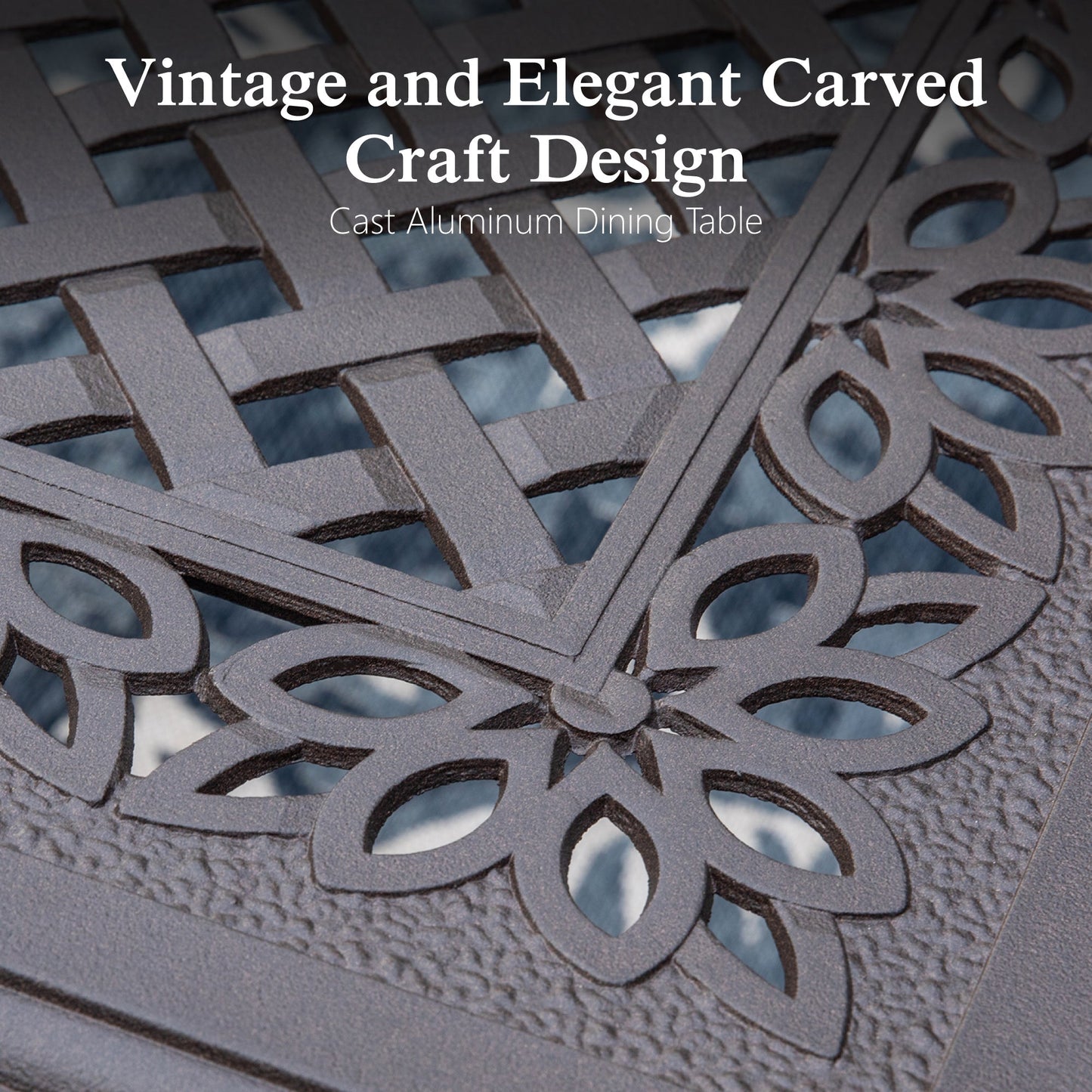 Sophia & William 9 Pieces Outdoor Patio Dining Set with Square Cast Aluminum Metal Dining Table & Cushioned Wicker Rattan Chairs for 8