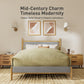 Sophia & William Queen Size Wood Bed Frame Upholstered Platform Bed Frame with Headboard & Footboard Mid-Century Bedroom Furniture,No Box Spring Needed,Gray