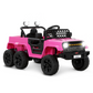 Alpha Joy Kids Ride on Truck 6-Wheel Electric Jeep Car with Remote Control Battery Powered Toy Car w/2WD/4WD Switch, LED Lights, Bluetooth Music, Pink