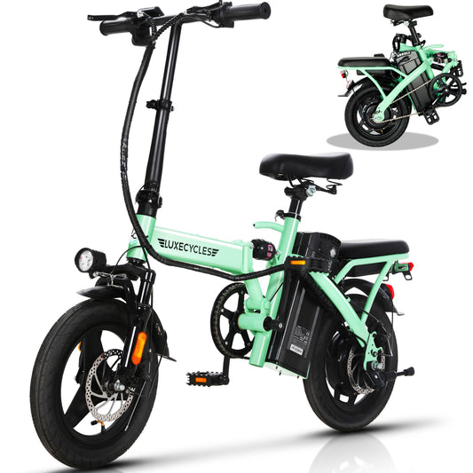 Alpha Joy Foldable Electric Bike for Adults 14", Rated 350W Peak 500W Ebike 48V 13AH UL2849