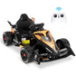 Alpha Joy Kids Drift Go-kart 12V 550W Power Ride on Crazy Cart w/Remote Control, LED Lights, Bluetooth Music, 3 Speeds, Electric Car for Kids Aged 3-8, Orange