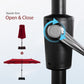 Alpha Joy 13x6.5ft Double-Sided Extra Large Outdoor Patio Market Rectangle Umbrella with Crank Handle, Red