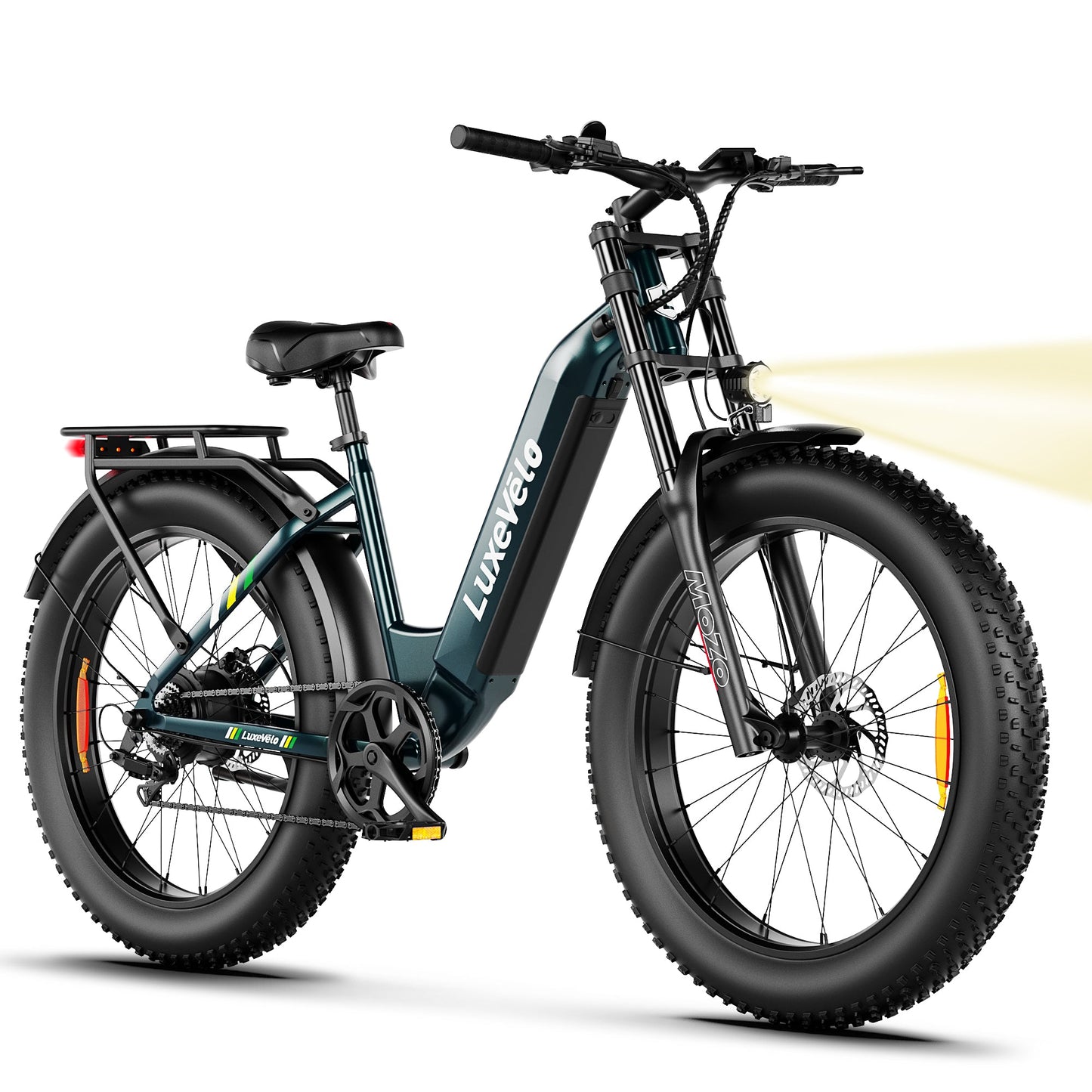 Alpha Joy 26" Rated 500W Peak 1000W E-Bike, 26" Fat Tire Electric Mountain Bike, 48V Ebike for Adults with LED Headlight UL2849