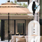 Alpha Joy  10ft 3 Tier Auto-Tilt Outdoor Patio Umbrella Beach Garden Double Vented Table Umbrella with Push Button and Crank,Beige