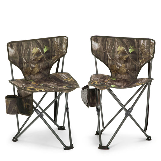 Sophia & William 2 Pack Hunting Chair 600D Waterproof Folding Hunting Blind Supports 230Lbs with Lumbar Support,Camo