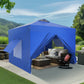 Alpha Joy 10'x 10' Instant Canopy Outdoor Ez Up Outdoor Canopy Shelter Tent with 4 Side Walls, Blue