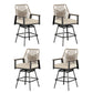 Sophia & William Outdoor Patio Swivel Bar Stools Wicker Rattan Counter Height Chairs, Set of 4