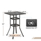 Sophia & William 27.5¡± Cast Aluminum Patio Bistro Table with 1.97¡± Umbrella Hole for Garden, Backyard