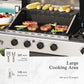 Alpha Joy 4-Burner Stainless Steel Propane Gas Grill with Side Burner, Red