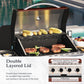 Alpha Joy 4-Burner Stainless Steel Propane Gas Grill with Side Burner, Red