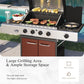 Alpha Joy 4-Burner Stainless Steel Propane Gas Grill with Side Burner, Red