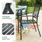 Sophia & William 9 Piece Outdoor Metal Patio Dining Set 57.5inch Wood-like Square Table and Stackable Chairs Furniture Set for 8, Brown
