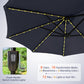 Alpha Joy 13ft Large Double-Sided Outdoor Patio Umbrella with Colorful Solar Lights, Navy Blue