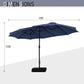 Sophia & William 15FT Outdoor Patio Umbrella Extra Large Double-Sided Garden Umbrella with Crank Handle Navy Blue