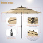 Alpha Joy 10ft 3 Tier Auto-tilt Outdoor Patio Umbrella with Push Button Tilt and Crank, Beige