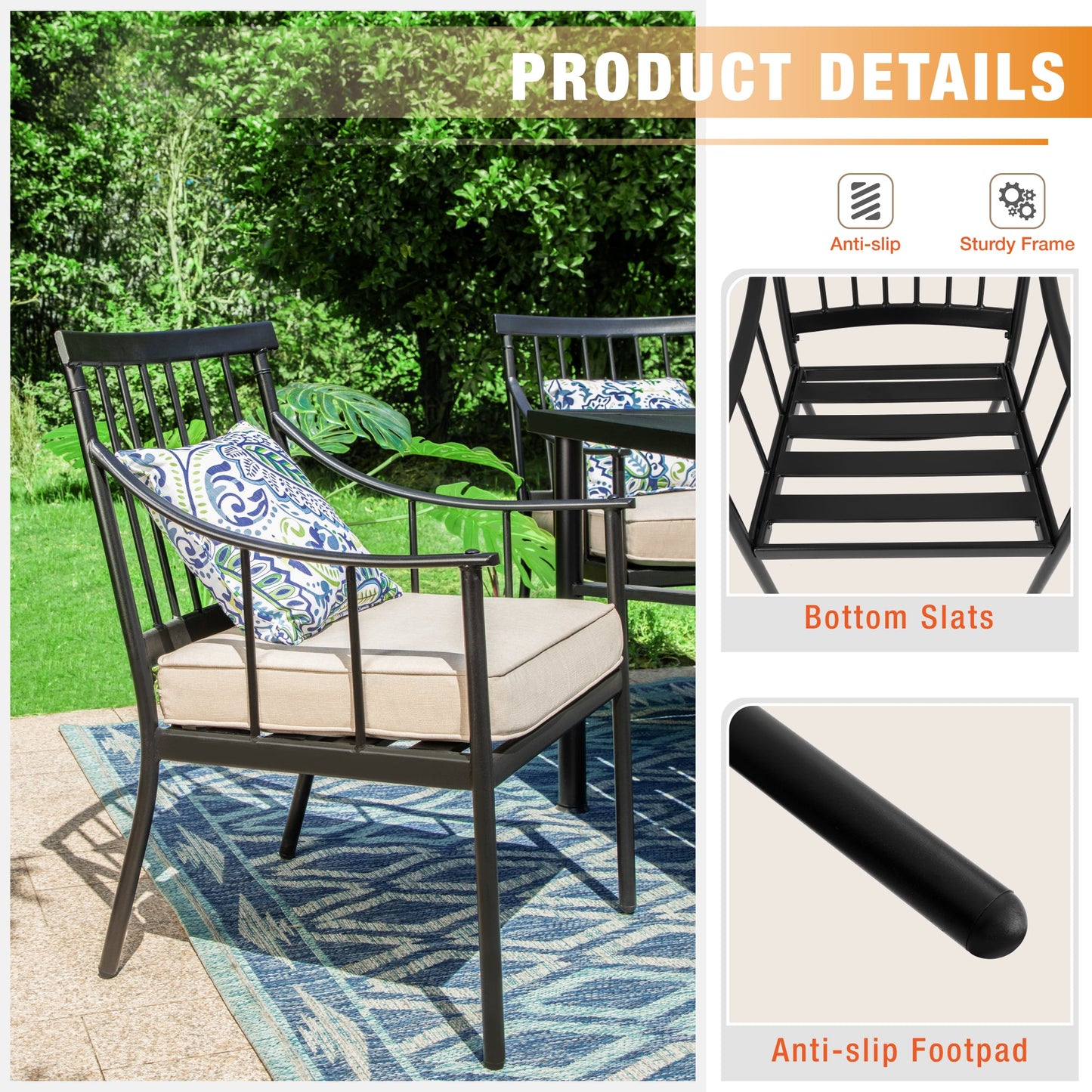 Sophia & William 9 Pieces Outdoor Patio Dining Set Metal Extendable Table and Swivel Chiars Set Patio Furniture Sets with Cushions