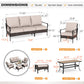 Sophia & William 6 Piece Metal Patio Furniture Set 7-Seat Outdoor Wicker Rattan Conversation Set with Armchairs