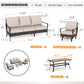 Sophia & William 4 Piece Metal Patio Balcony Furniture Set 5-Seat Outdoor Conversation Set with Spring Rocking Chairs and Coffe Table