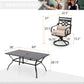 Sophia & William 7-Piece Outdoor Patio Dining Set Cushioned Swivel Chairs and Steel Table with Cushion, Beige