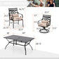 Sophia & William 7-Piece Outdoor Patio Dining Set Metal Swivel Chairs and Table Furniture Set with Cushions for 6, Beige
