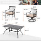 Sophia & William 7 Pieces Patio Outdoor Dining Set Metal Table and Swivel Chairs Set with Beige Cushions