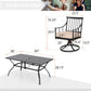 Sophia & William 7-Piece Patio Outdoor Dining Set Metal Swivel Chairs and Table Set Outside Furniture Set with Beige Cushions