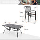 Sophia & William 7 Piece Metal Outdoor Patio Dining Sets Furniture Set with Rectangular Table and 6 Stackable Chairs