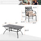 Sophia&William 7-Piece Outdoor Patio Dining Set Metal Cushioned Chairs and Table Furniture Set with Cushion for 6, Beige