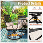 Sophia & William 9 Piece Outdoor Metal Patio Dining Set 60  Square Table and Swivel Chairs Furniture Set for 8, Beige