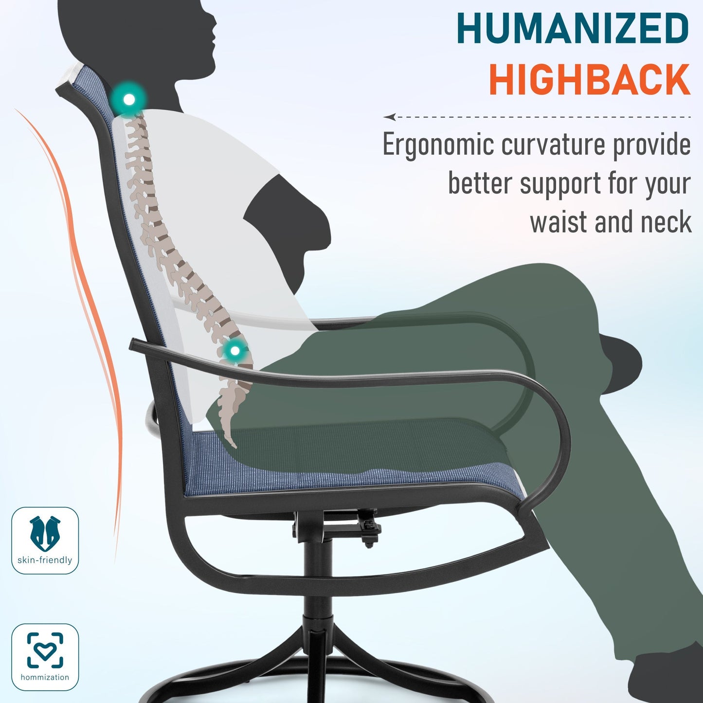 Sophia & William 8-Piece Outdoor Patio Dining Set with 13ft Orange Red Umbrella, Rectangle Table & Padded Textilene Chairs Furniture Set