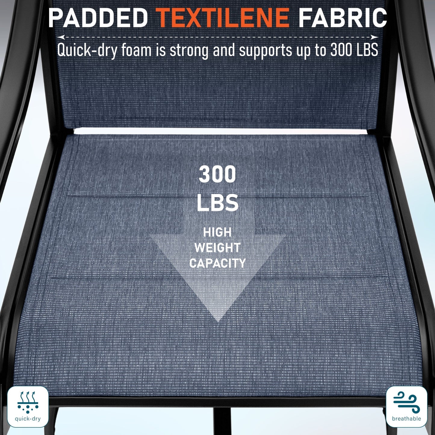 Sophia & William 8-Piece Outdoor Patio Dining Set with 13ft Orange Red Umbrella, Rectangle Table & Padded Textilene Chairs Furniture Set