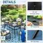 Sophia & William 8-Piece Outdoor Patio Dining Set with 13ft Orange Red Umbrella, Rectangle Table & Padded Textilene Chairs Furniture Set